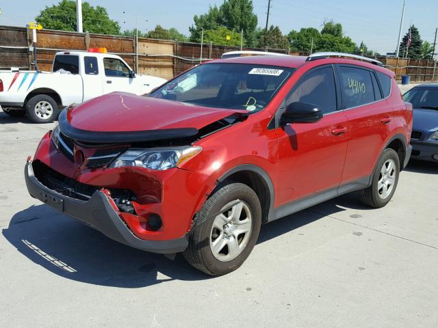 2T3BFREVXFW359067 - 2015 TOYOTA RAV4 LE RED photo 2