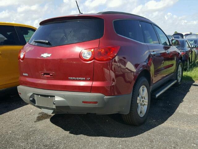 1GNKRGED8BJ208117 - 2011 CHEVROLET TRAVERSE RED photo 4