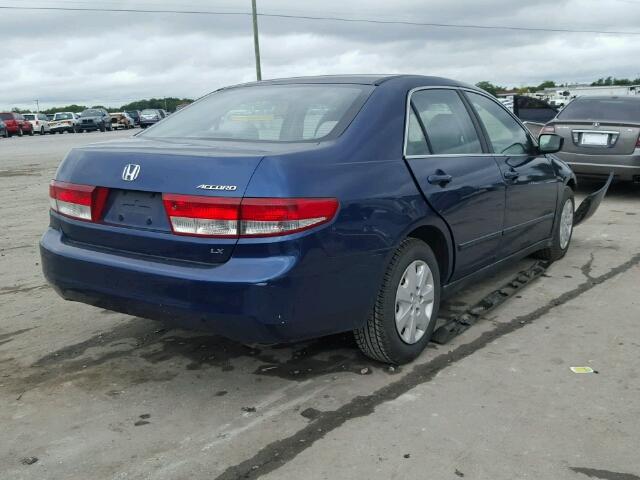 3HGCM56334G709069 - 2004 HONDA ACCORD LX BLUE photo 4