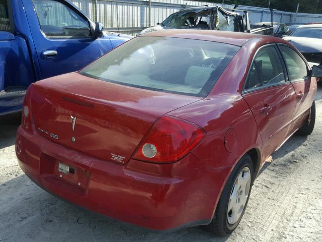 1G2ZF58B374141029 - 2007 PONTIAC G6 VALUE L RED photo 4