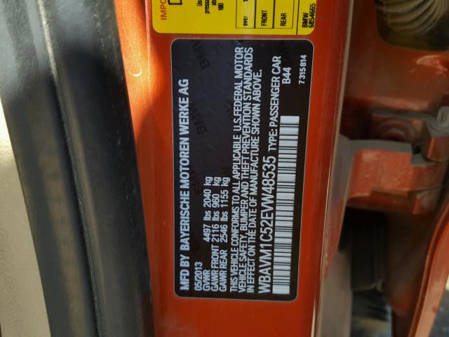 WBAVM1C52EVW48535 - 2014 BMW X1 SDRIVE2 橙色 照片 10