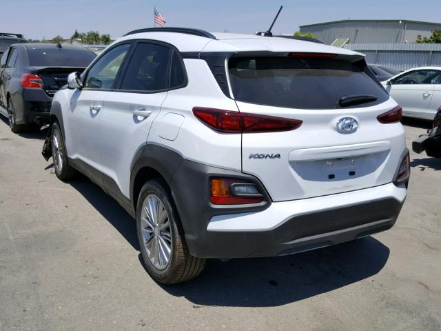 KM8K62AA4JU081410 - 2018 HYUNDAI KONA SEL WHITE photo 3