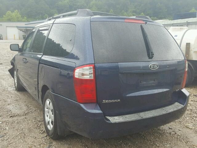 KNDMB233766080805 - 2006 KIA SEDONA EX BLUE photo 3