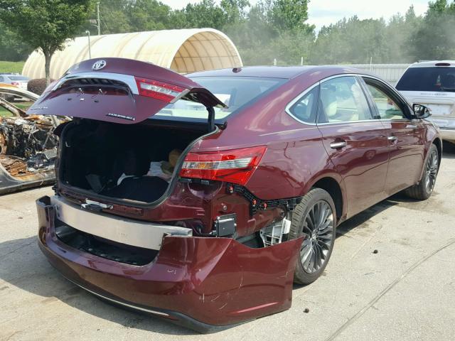 4T1BK1EB5GU210790 - 2016 TOYOTA AVALON XLE MAROON photo 4