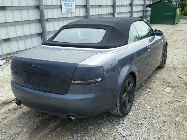 WAUAF48H07K031281 - 2007 AUDI A4 2.0T CA GRAY photo 4