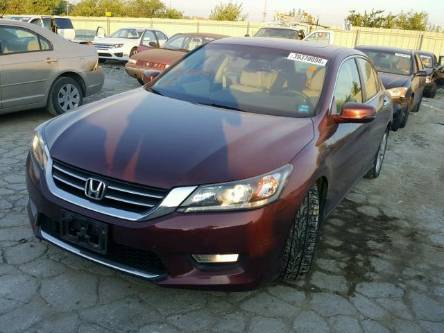 1HGCR2F80DA080672 - 2013 HONDA ACCORD EXL MAROON photo 2