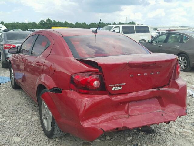 1C3CDZCB9CN163048 - 2012 DODGE AVENGER SX RED photo 3