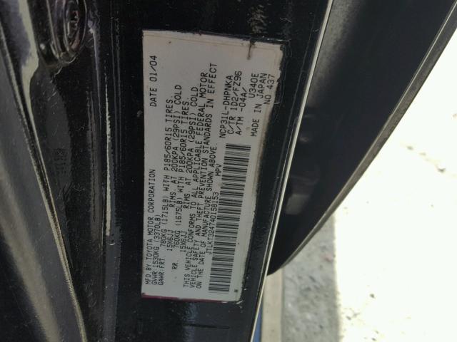 JTLKT324740158153 - 2004 TOYOTA SCION XB 黑色 照片 10