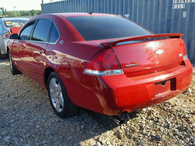 2G1WD58C589127461 - 2008 CHEVROLET IMPALA SUP RED photo 3