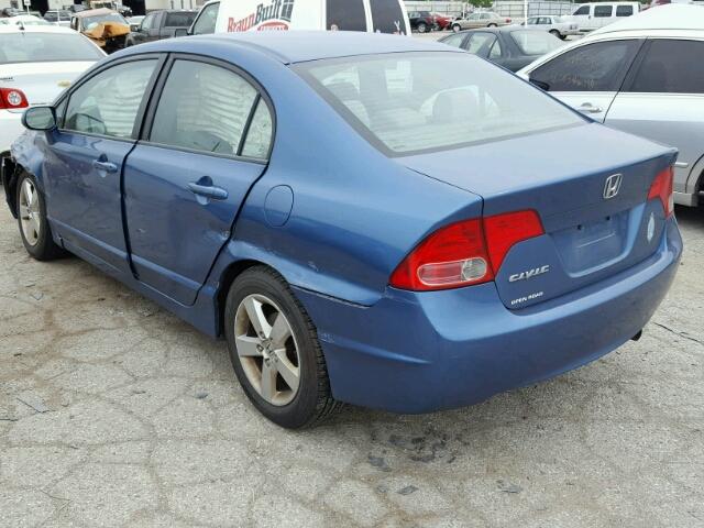 1HGFA16828L013953 - 2008 HONDA CIVIC EX BLUE photo 3