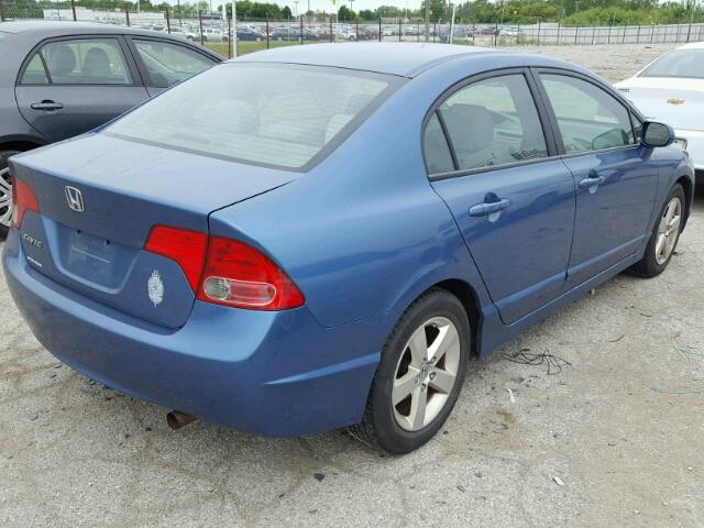 1HGFA16828L013953 - 2008 HONDA CIVIC EX BLUE photo 4