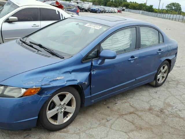 1HGFA16828L013953 - 2008 HONDA CIVIC EX BLUE photo 9