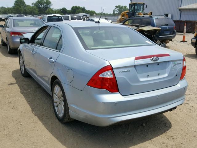 3FADP0L30BR129724 - 2011 FORD FUSION HYB BLUE photo 3