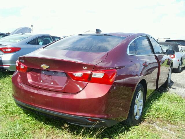 1G1ZB5ST5GF209112 - 2016 CHEVROLET MALIBU LS BURGUNDY photo 4