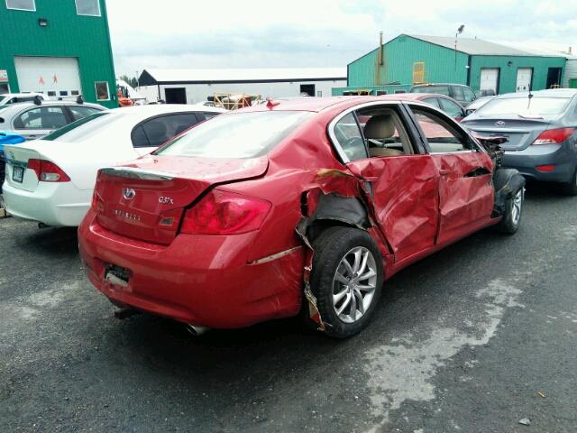 JNKCV61F29M360783 - 2009 INFINITI G37 RED photo 4