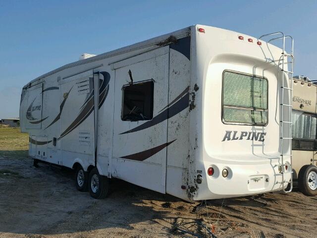 4YDF35029BE780616 - 2011 KEYSTONE ALPINE WHITE photo 3