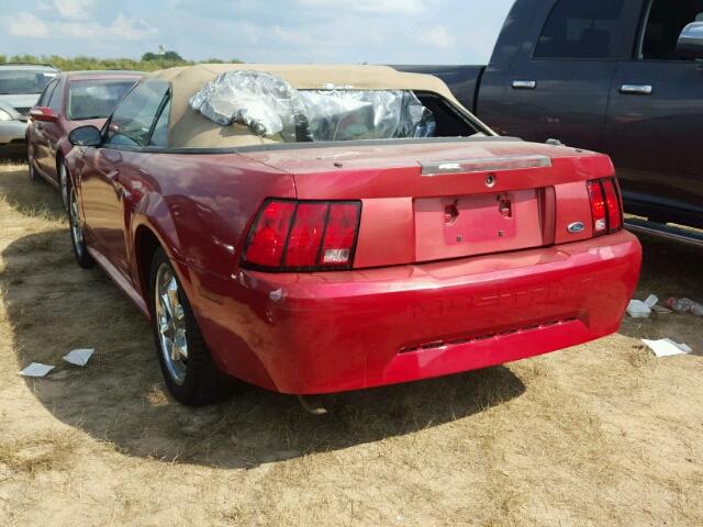 1FAFP44481F191200 - 2001 FORD MUSTANG RED photo 3