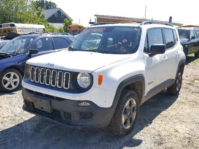 ZACCJBAB4HPG07448 - 2017 JEEP RENEGADE S WHITE photo 2