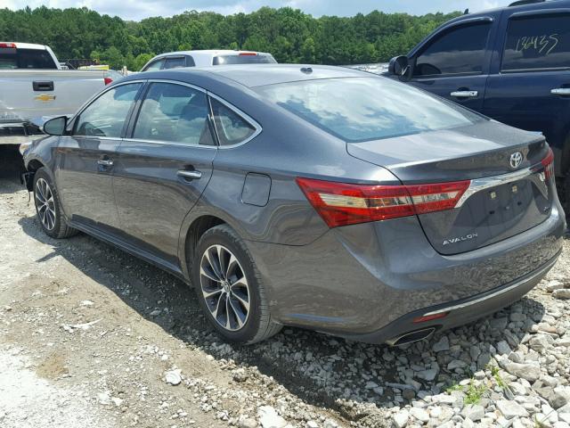4T1BK1EB7JU282890 - 2018 TOYOTA AVALON XLE GRAY photo 3