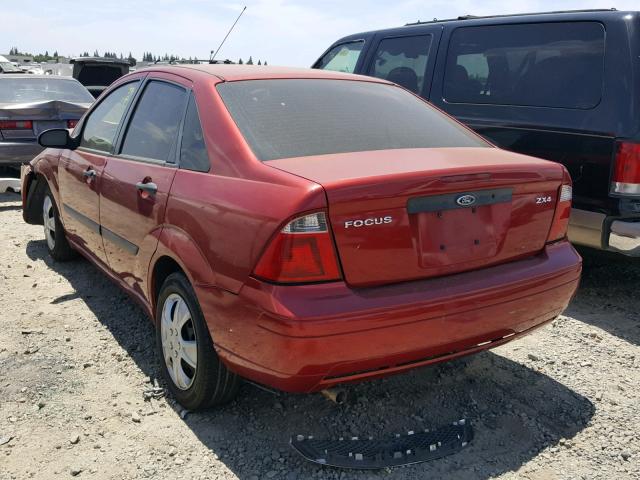 1FAFP34N75W257843 - 2005 FORD FOCUS ZX4 RED photo 3