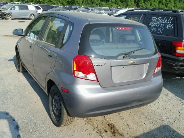 KL1TD66647B754962 - 2007 CHEVROLET AVEO BASE Gri fotoğraf 3