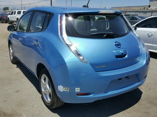 JN1AZ0CP5BT008845 - 2011 NISSAN LEAF SV BLUE photo 3