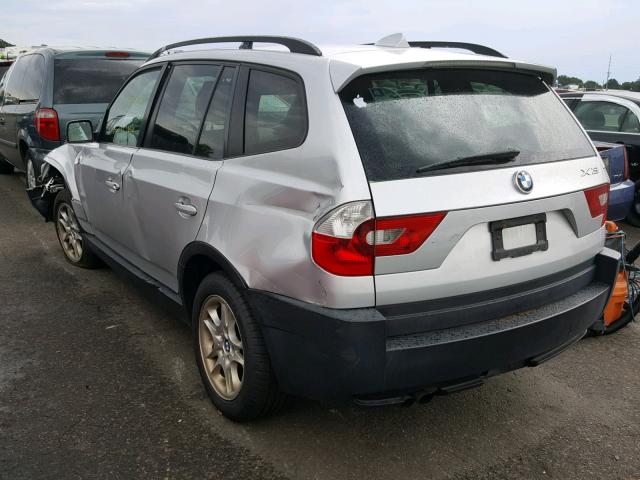 WBXPA734X4WC35811 - 2004 BMW X3 2.5I SILVER photo 3