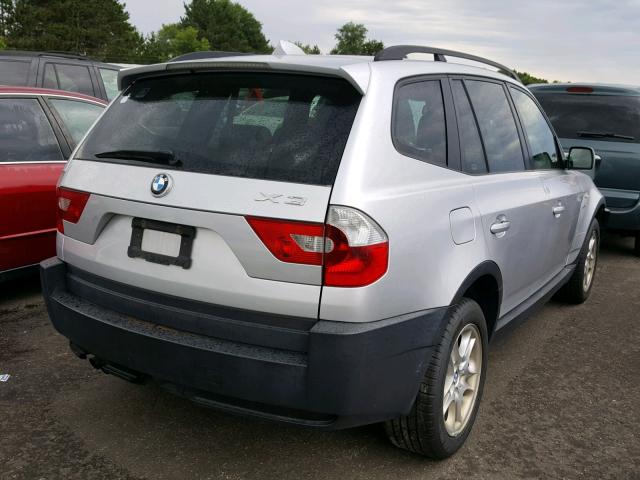 WBXPA734X4WC35811 - 2004 BMW X3 2.5I SILVER photo 4