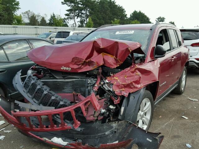 1C4NJCBA0FD250348 - 2015 JEEP COMPASS SP MAROON photo 2