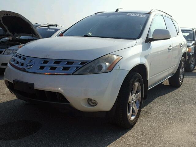 JN8AZ08W95W418259 - 2005 NISSAN MURANO SL WHITE photo 2