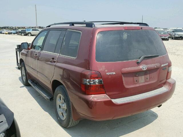 JTEGD21A540095159 - 2004 TOYOTA HIGHLANDER RED photo 3