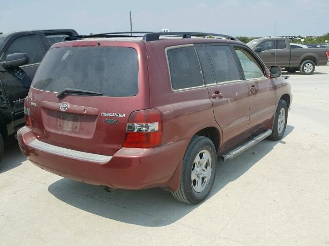 JTEGD21A540095159 - 2004 TOYOTA HIGHLANDER RED photo 4