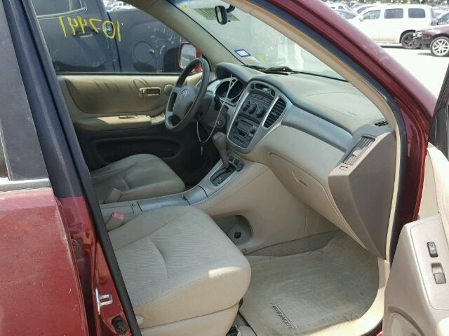 JTEGD21A540095159 - 2004 TOYOTA HIGHLANDER RED photo 5