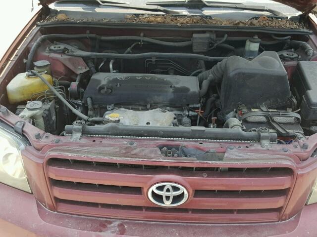 JTEGD21A540095159 - 2004 TOYOTA HIGHLANDER RED photo 7