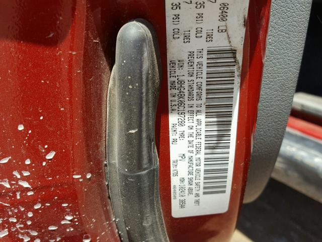 1J8HG48K06C197280 - 2006 JEEP COMMANDER RED photo 10