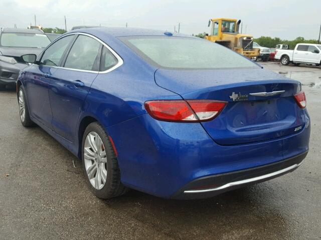 1C3CCCAB8FN626644 - 2015 CHRYSLER 200 LIMITE BLUE photo 3