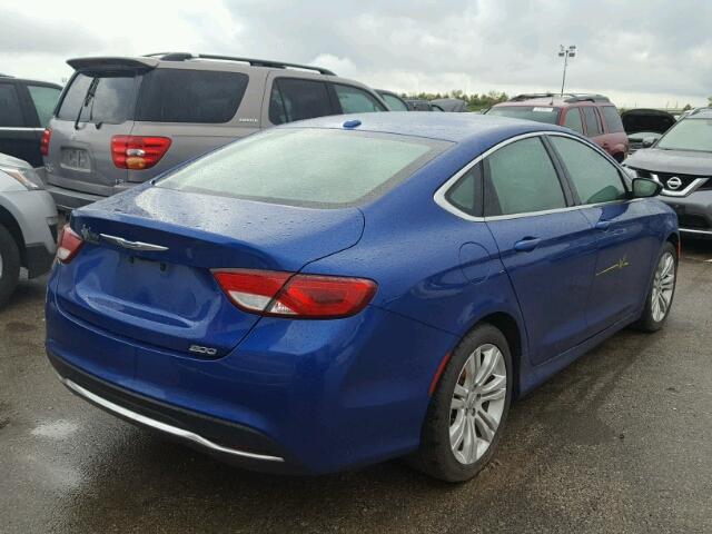 1C3CCCAB8FN626644 - 2015 CHRYSLER 200 LIMITE BLUE photo 4