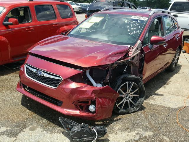 4S3GTAU68J3743287 - 2018 SUBARU IMPREZA LI RED photo 2