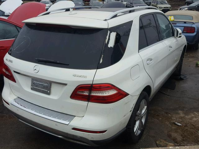 4JGDA5HB5CA028307 - 2012 MERCEDES-BENZ ML WHITE photo 4