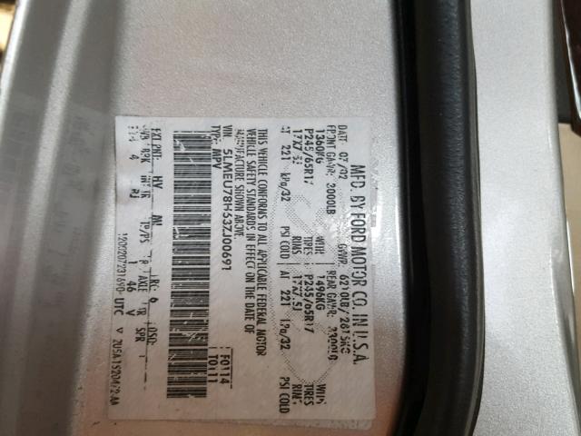 5LMEU78H63ZJ00691 - 2003 LINCOLN AVIATOR SILVER photo 10