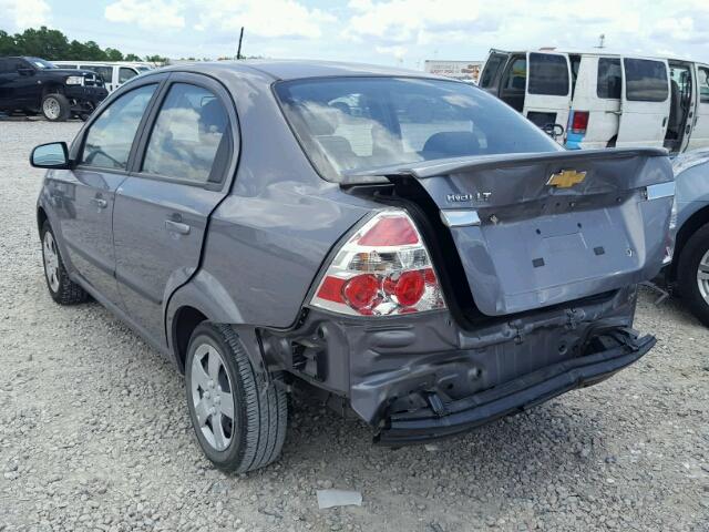KL1TD5DE3AB093467 - 2010 CHEVROLET AVEO LS GRAY photo 3