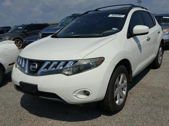 JN8AZ18U19W001566 - 2009 NISSAN MURANO WHITE photo 2