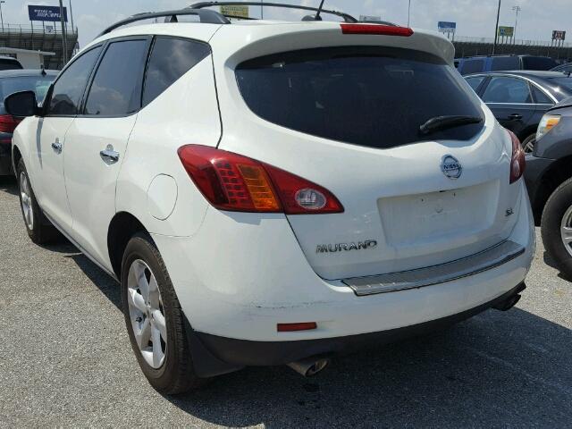 JN8AZ18U19W001566 - 2009 NISSAN MURANO WHITE photo 3