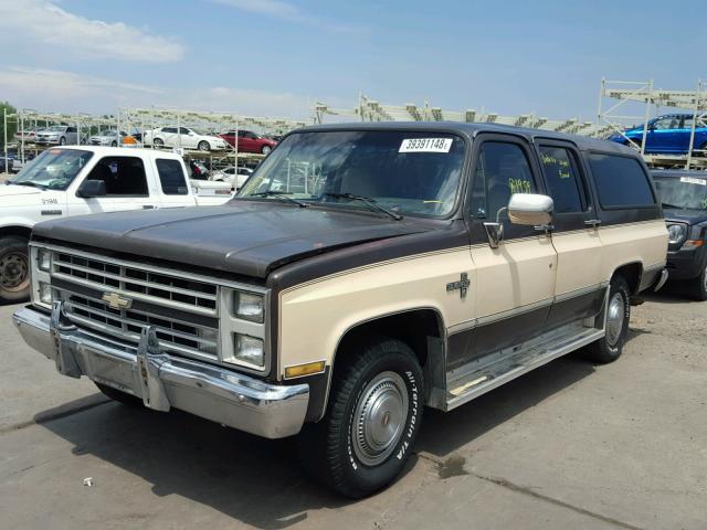 1GNGR26N3HF166113 - 1987 CHEVROLET SUBURBAN R TWO TONE photo 2