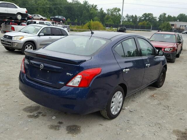 3N1CN7APXEL830789 - 2014 NISSAN VERSA S BLUE photo 4