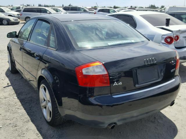 WAUJC68E33A137363 - 2003 AUDI A4 1.8T BLACK photo 3