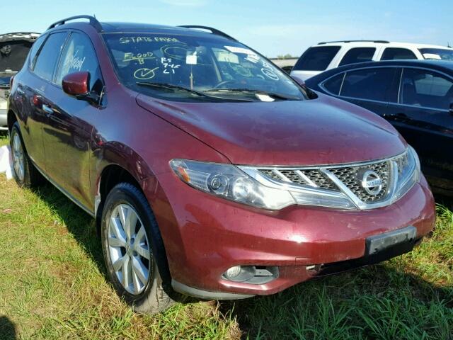 JN8AZ1MW4CW238888 - 2012 NISSAN MURANO MAROON photo 1