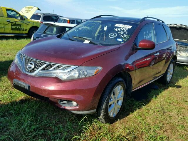 JN8AZ1MW4CW238888 - 2012 NISSAN MURANO MAROON photo 2