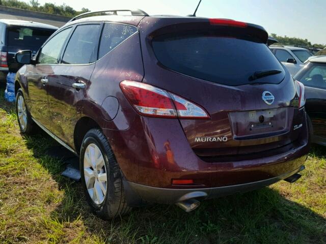 JN8AZ1MW4CW238888 - 2012 NISSAN MURANO MAROON photo 3