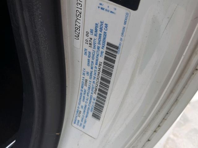 3VWCK21C91M434781 - 2001 VOLKSWAGEN NEW BEETLE 白色 照片 10